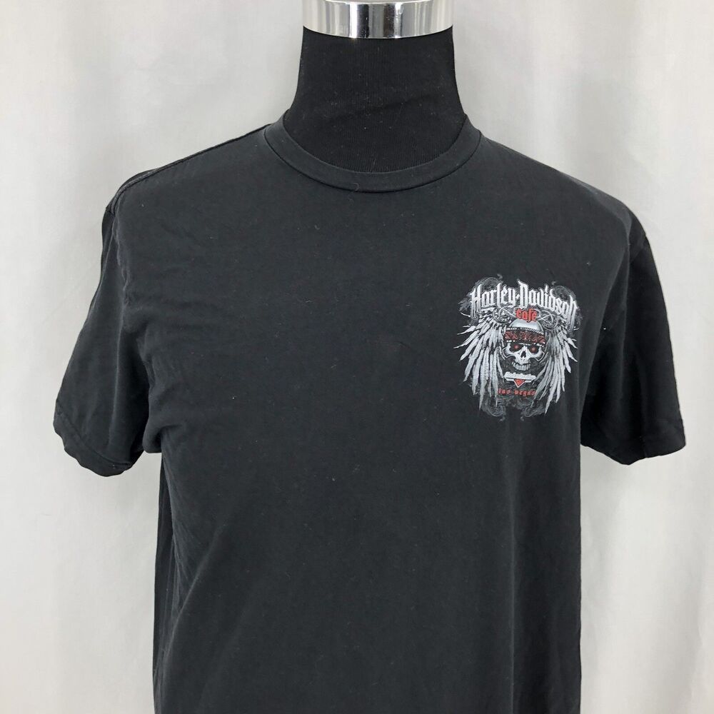Harley Davidson Las Vegas Cafe Winged Skull Black Short Sleeve T Shirt XL